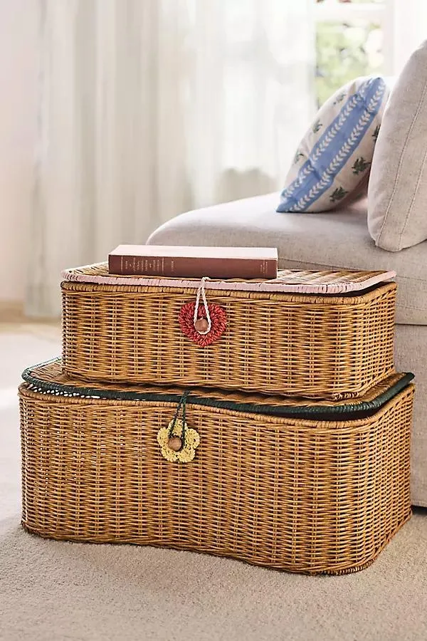 Burke Lidded Wicker Basket