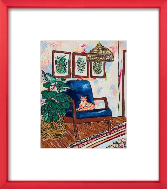 Ginger Cat in Mid Century Chair by Lara Lee Meintjes for Artfully Walls