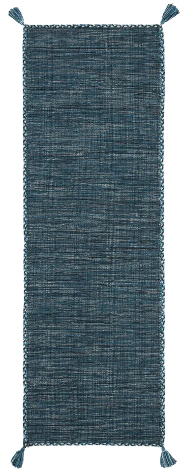 Arlo Home Hand Woven Area Rug, MTK150M, Blue/Black,  2' 3" X 7'