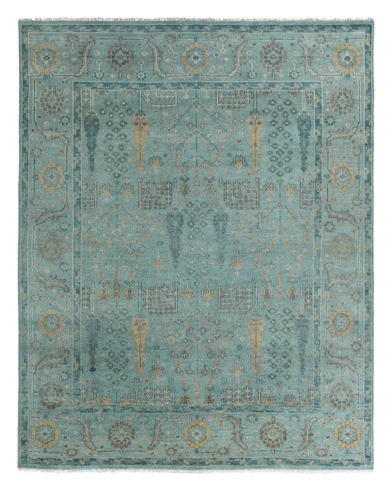 Rehema SLN22 Handknotted Floral Blue Area Rug (13'x18')
