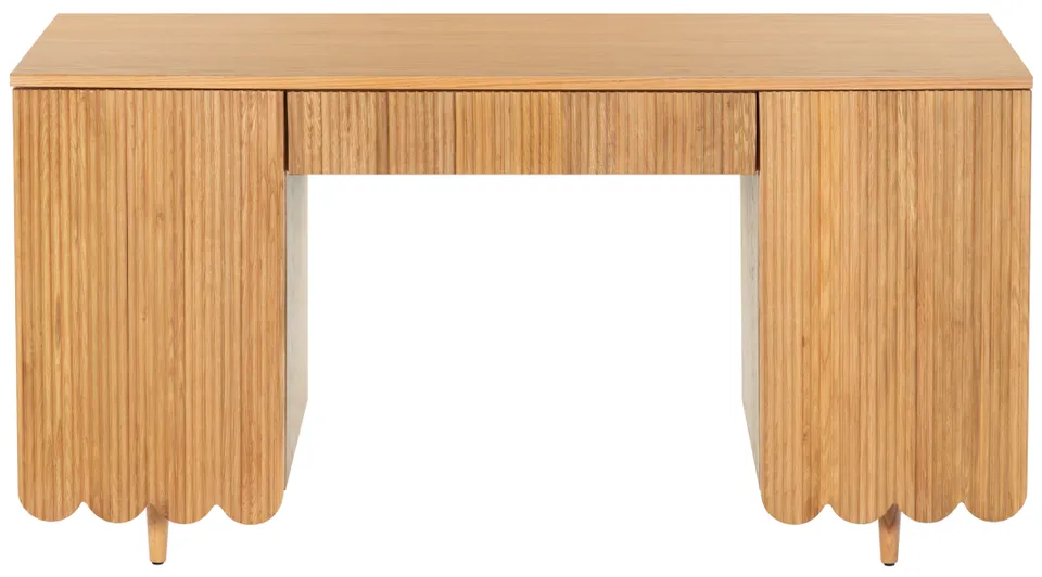 Kristy Fluted Wood Desk - Natural