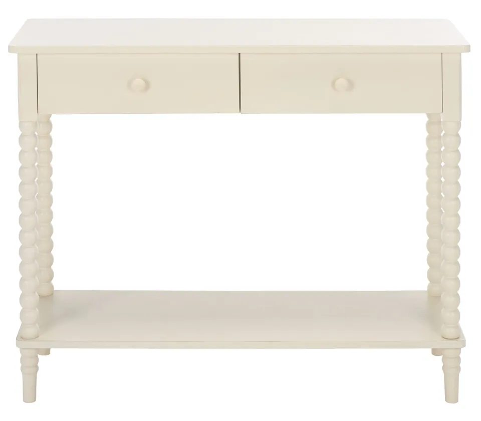Orbis 2 Drawer Console - Distressed White
