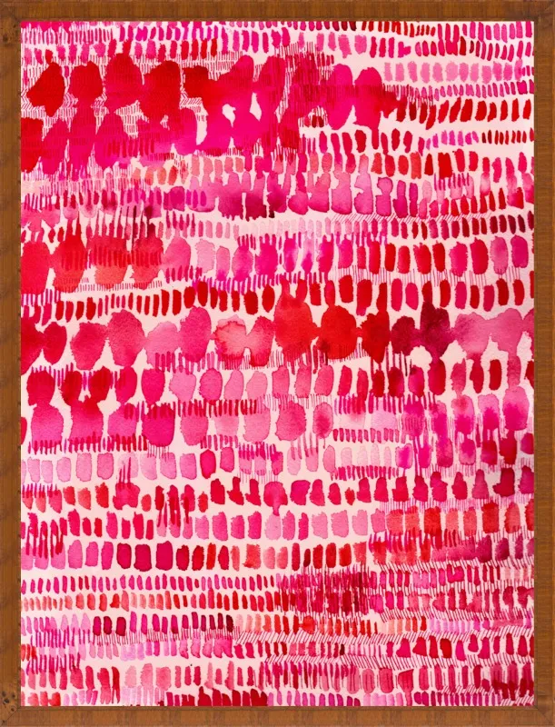 Pink and Red Watercolor Patterns Wall Art  by Paula Mills for Artfully Walls