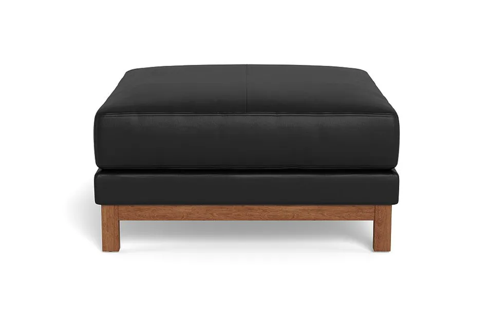 Gaby Square Leather Ottoman