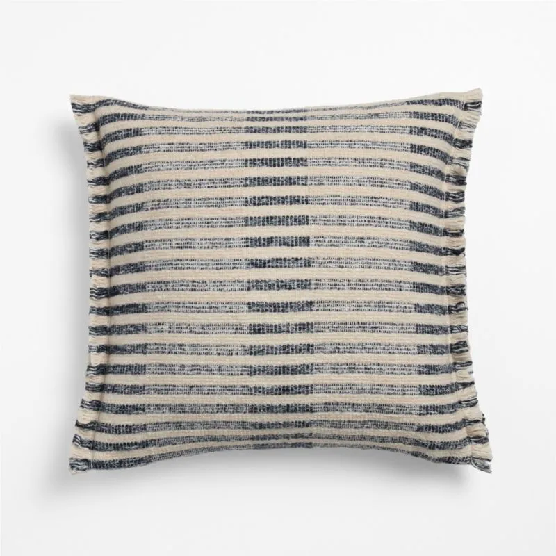 Bibury Wool Blend 20"x20" Deep Indigo Throw Pillow Cover