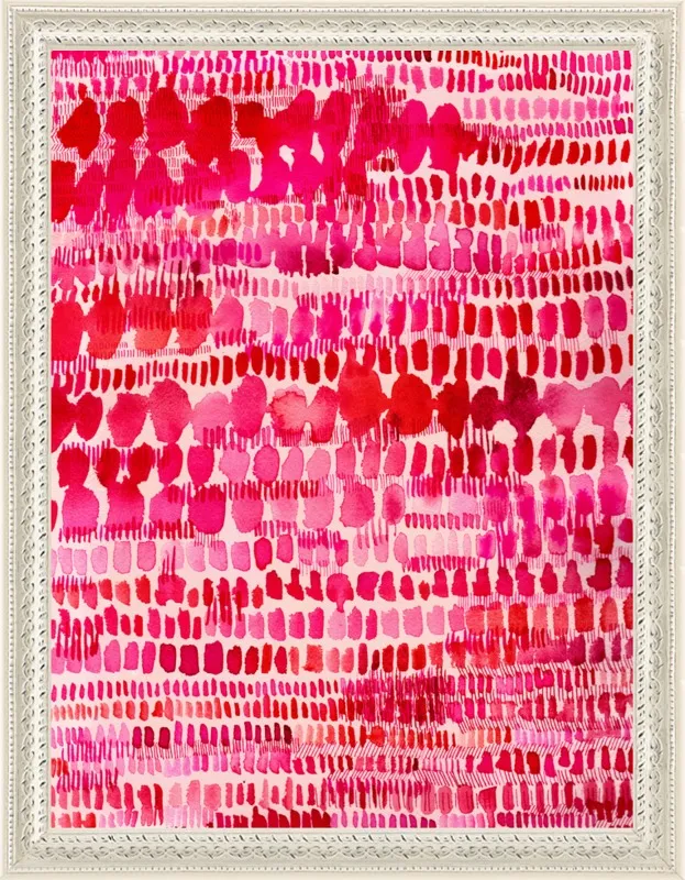 Pink and Red Watercolor Patterns Wall Art  by Paula Mills for Artfully Walls