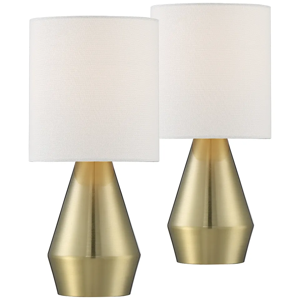 Possini Euro Marty 14 3/4" High Brass Accent Table Lamps Set of 2