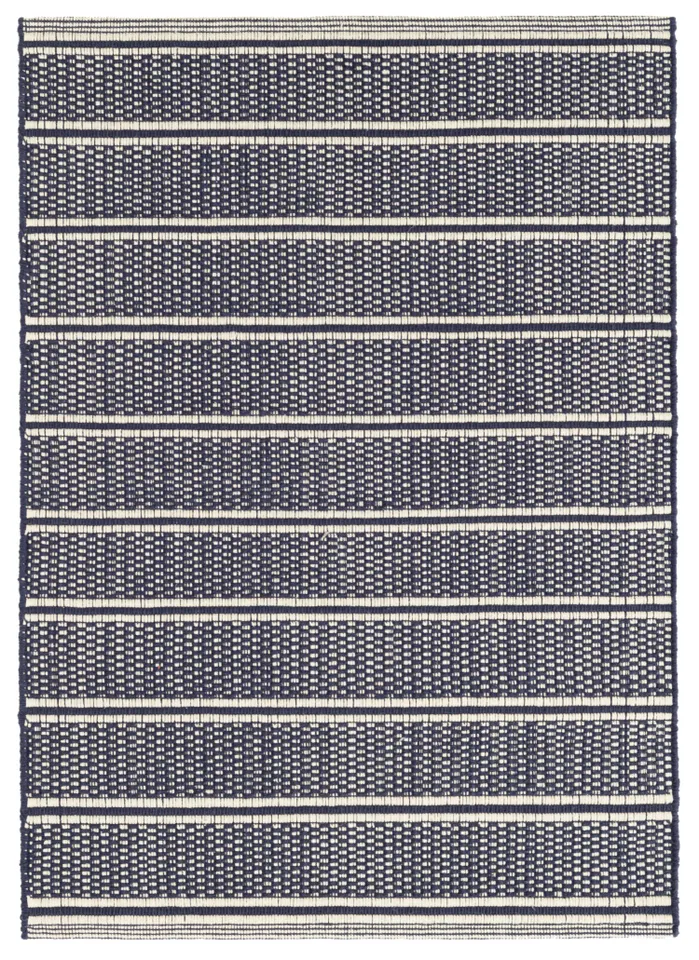 Archer Navy Handwoven Cotton Rug