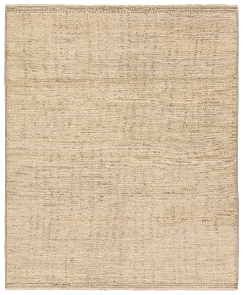 Kelyn KAZ07 Handknotted Dots Tan Area Rug (6'x9')