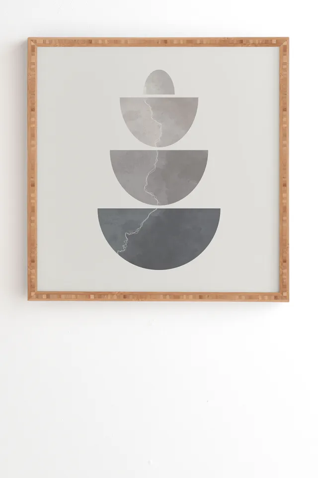 Monochrome Balance 2 by Alisa Galitsyna - Framed Wall Art Bamboo 30" x 30"
