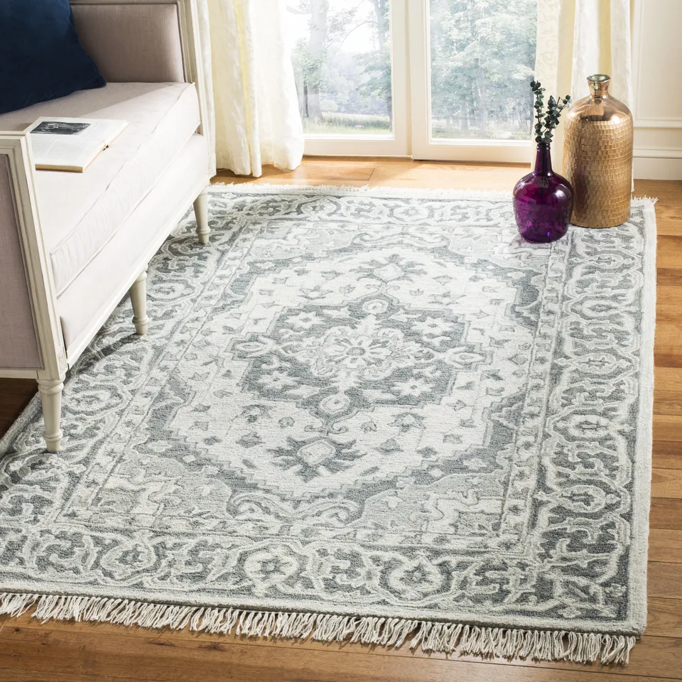 Arlo Home Hand Tufted Area Rug, APN122A, Grey/Light Grey,  5' X 8'
