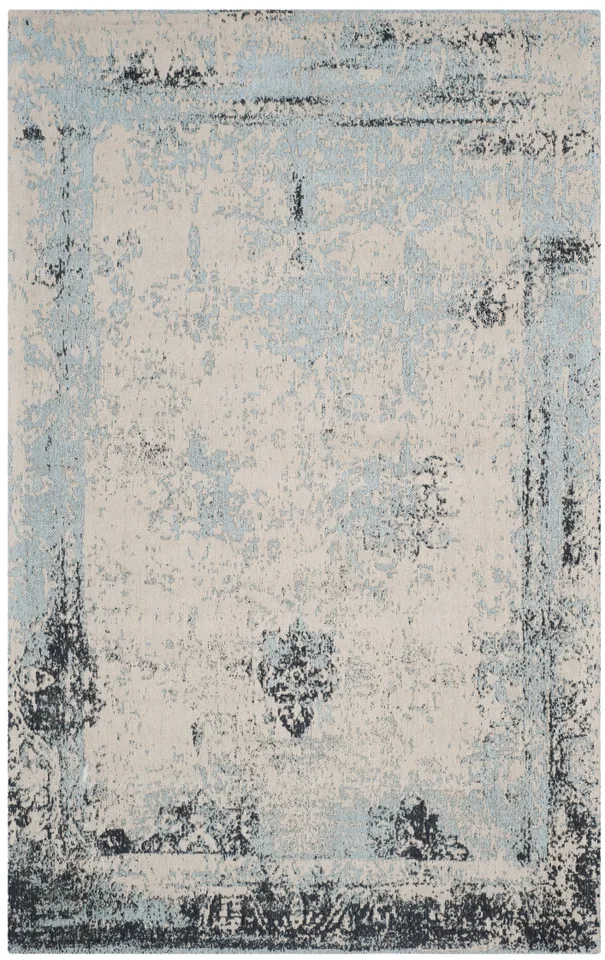 Arlo Home Woven Area Rug, CLV125C, Blue,  6' 7" X 9' 2"