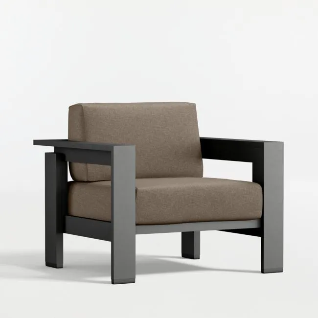 Walker Metal Outdoor Lounge Chair with Cast Shale Sunbrella ® Cushions