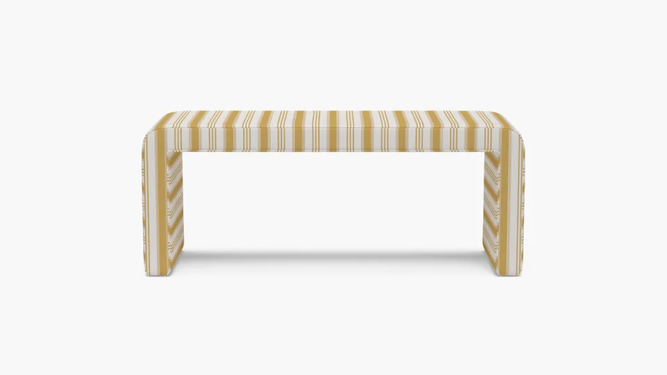Waterfall Bench, French Yellow Regency Stripe