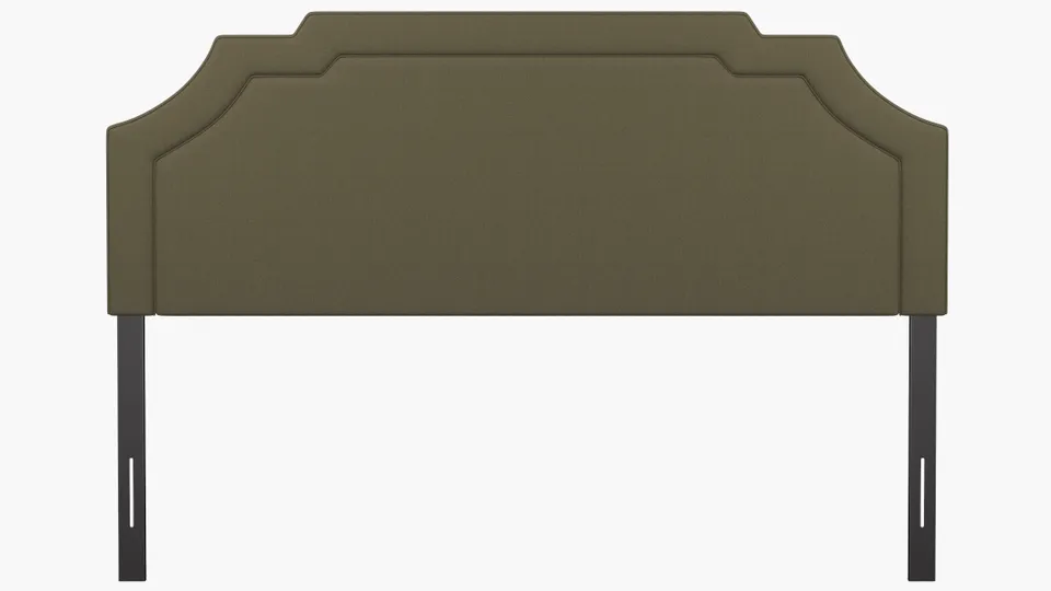 Art Deco Headboard, Olive Everyday Linen, King