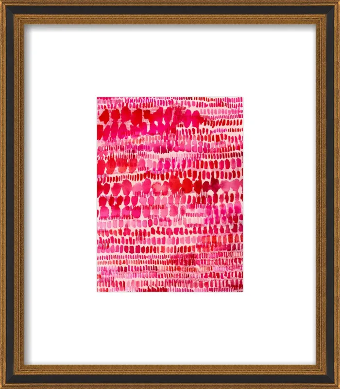 Pink and Red Watercolor Patterns Wall Art  by Paula Mills for Artfully Walls