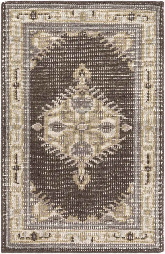 Zahra Brown Indoor 2' x 3' Handmade Rug