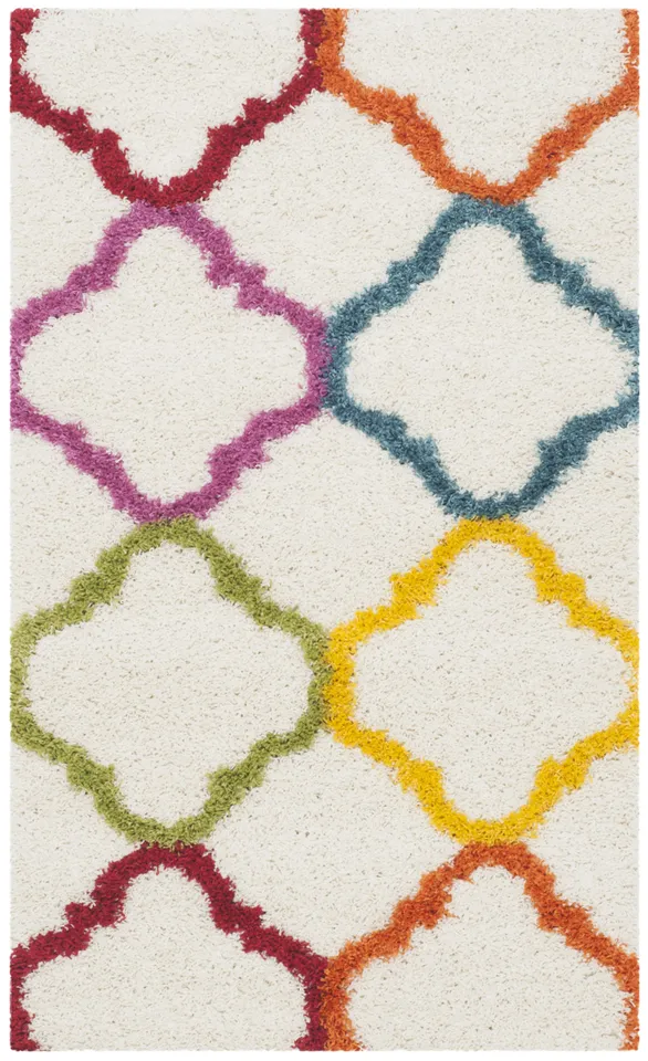 Arlo Home Woven Area Rug, SGK563A, Ivory/Multi,  4' X 6'