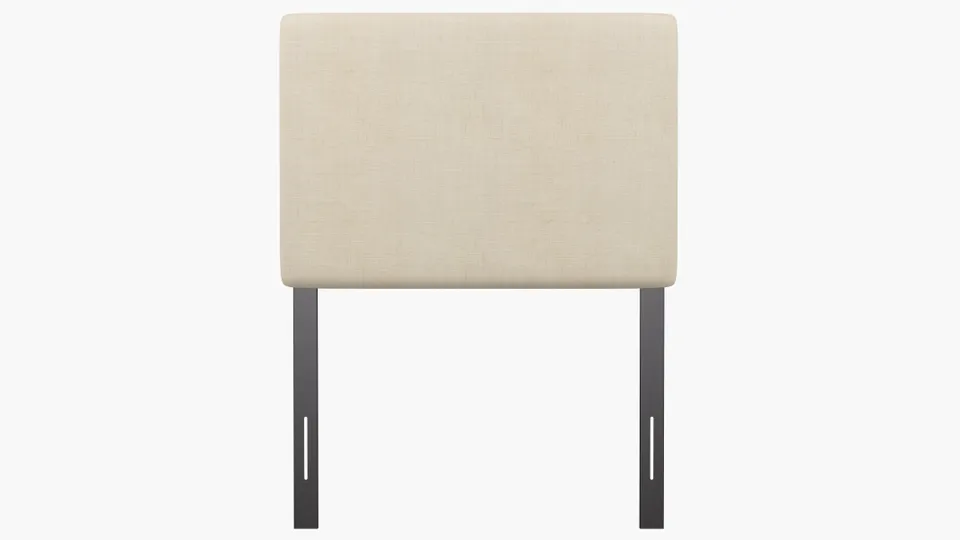Square Back Headboard, Talc Everyday Linen, Twin