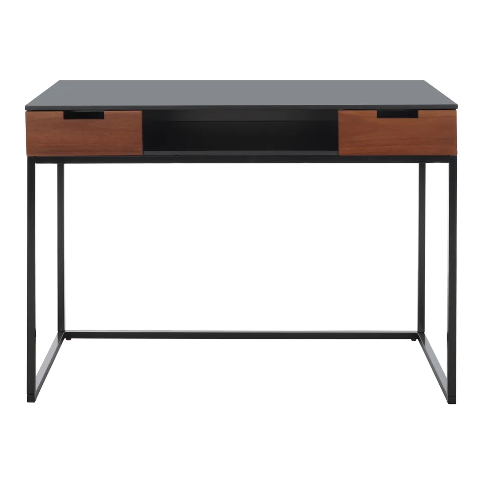 Vance 2 Drawer 1 Shelf Desk - Black / Brown