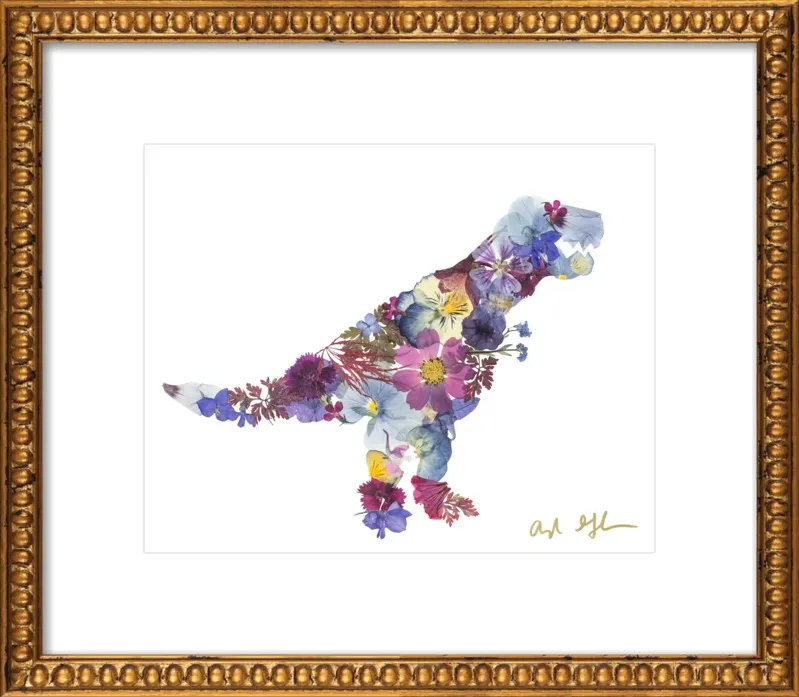 Pressed Flower T-Rex by Ayla Graham for Artfully Walls