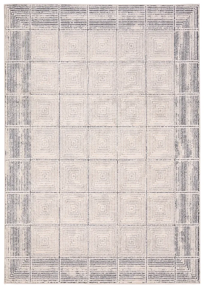 Label J Quadrant EVA03 Geometric Ivory Area Rug (5'x8')