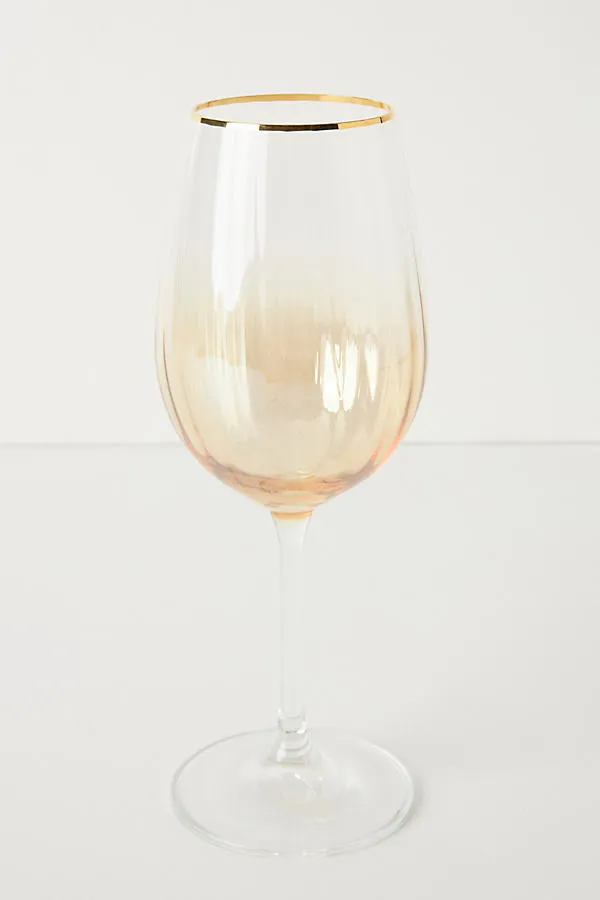 Waterfall 24k Gold Accent Wine Glasses, Set of 4