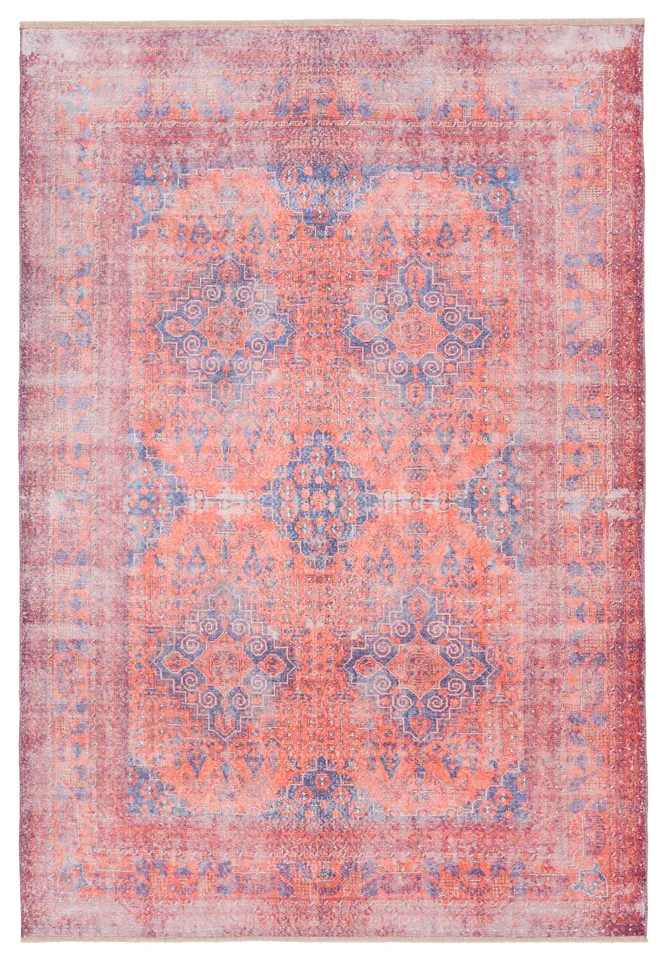 Menowin Medallion Blue/ Orange Area Rug (8'10"X11'9")