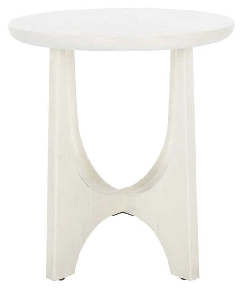 Sasha Wood Accent Table - White Wash