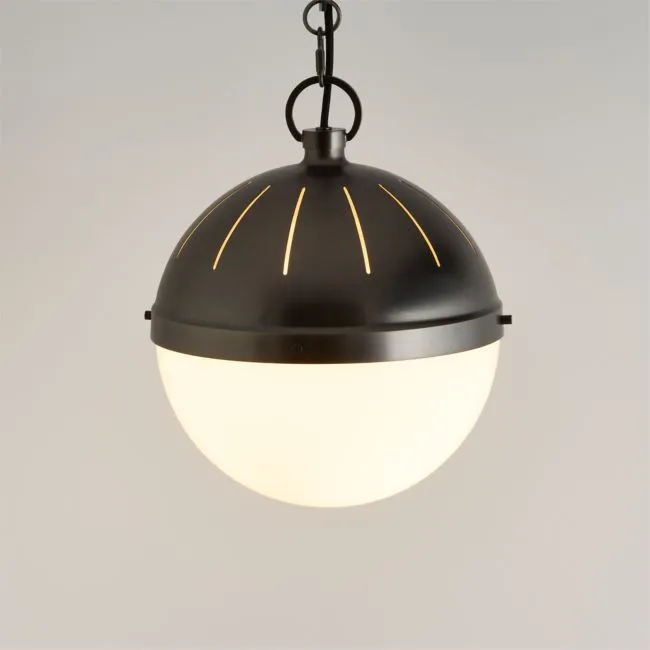 Beaumont Dark Pewter and Glass Pendant Light