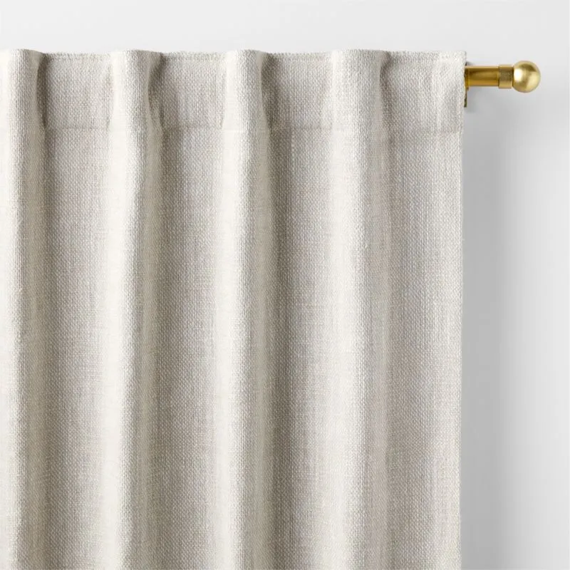 European Linen Textured Natural Window Curtain Panel 48"x120"