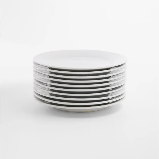 Aspen Rimmed Porcelain Appetizer Plates, Set of 10
