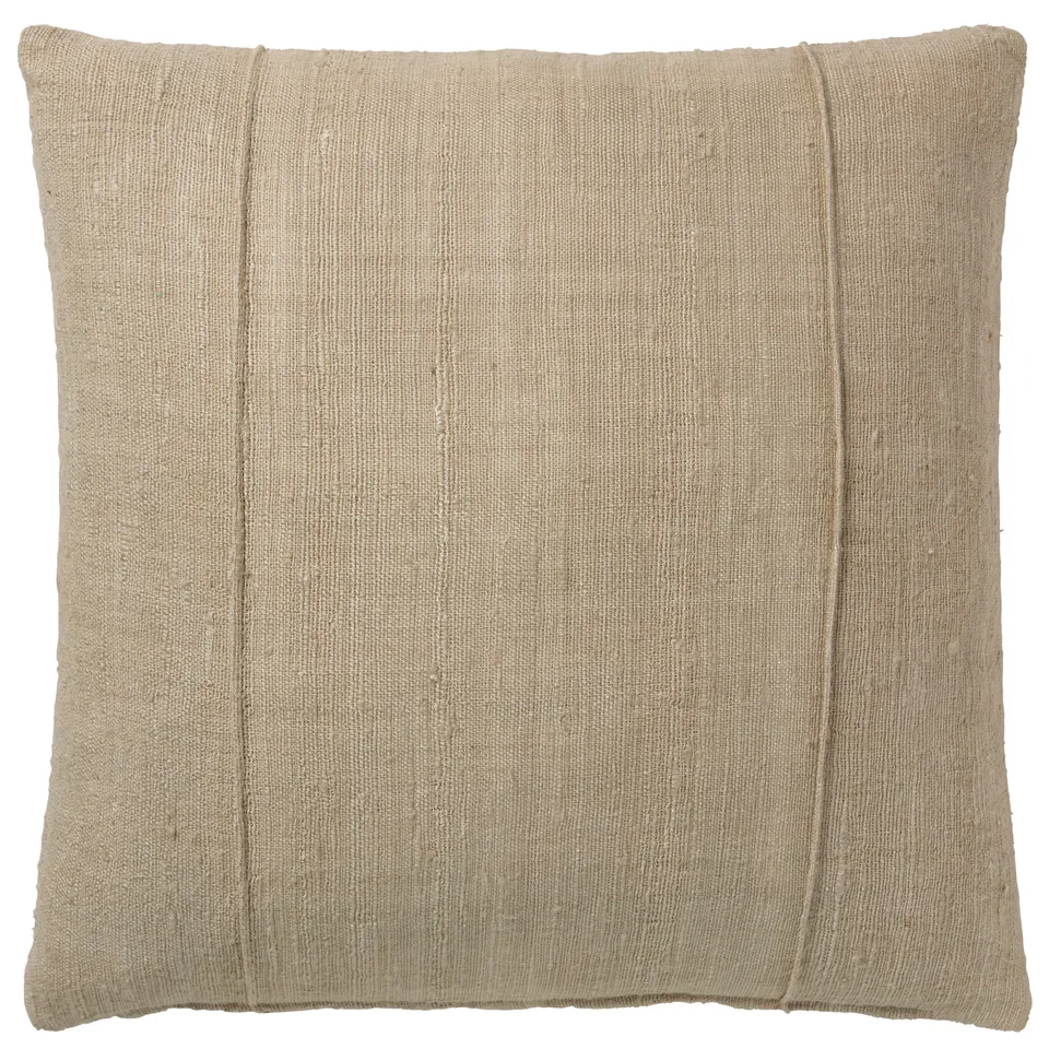 Khamsin EMM01 Solid Tan Poly Filled Pillow (24")