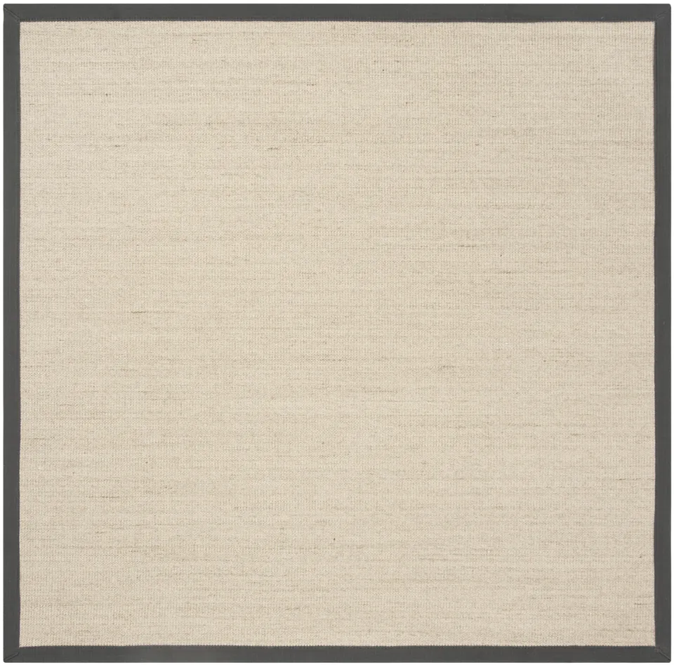 Arlo Home Woven Area Rug, NF131B, Natural/Dark Grey,  6' X 6' Square