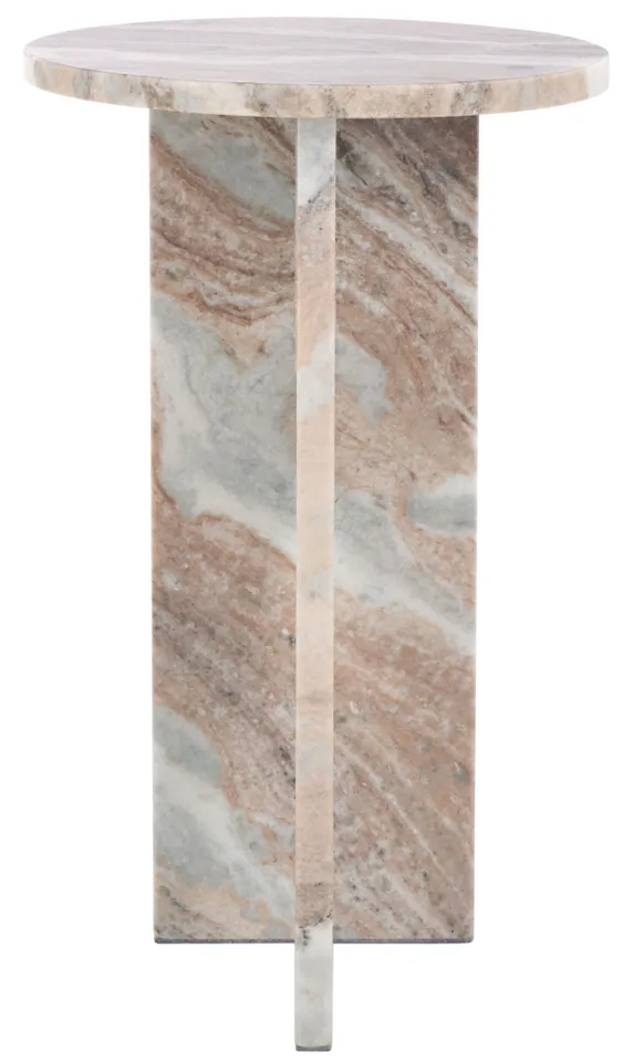Devlin Marble Drink Table - Brown