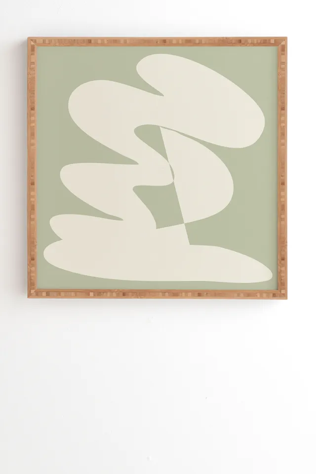 Minimalist Modern Abstract Exp by June Journal - Framed Wall Art Bamboo 30" x 30"