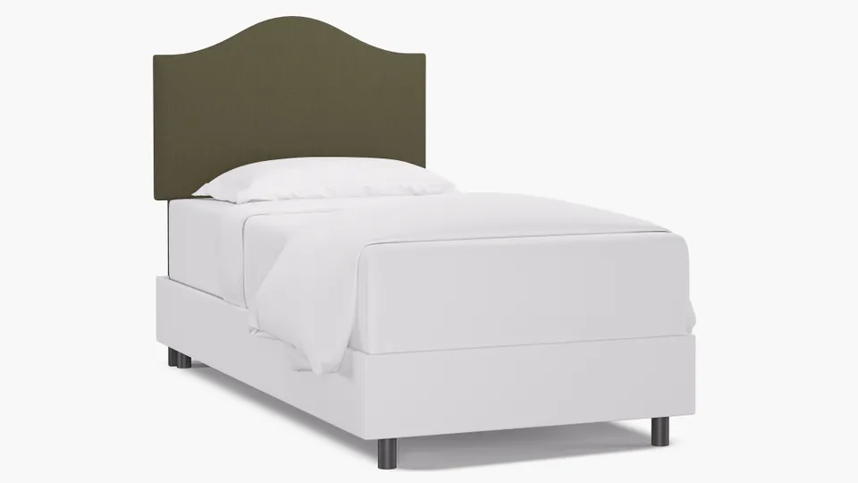 Camelback Headboard, Olive Everyday Linen, Twin