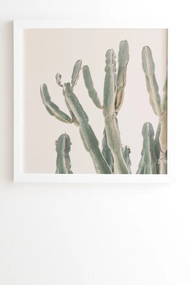 Sunrise Cactus by Sisi and Seb - Framed Wall Art Basic White 20" x 20"