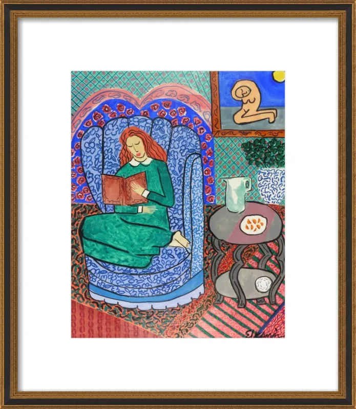 Red Headed Reader by Linda Elksnin for Artfully Walls