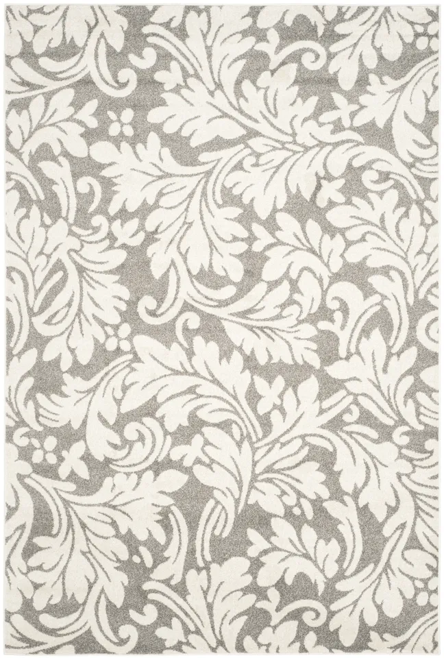Arlo Home Indoor/Outdoor Woven Area Rug, AMT425R, Dark Grey/Beige,  6' X 9'