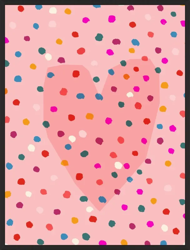 Rainbow Dotty Heart by Paula Mills for Artfully Walls