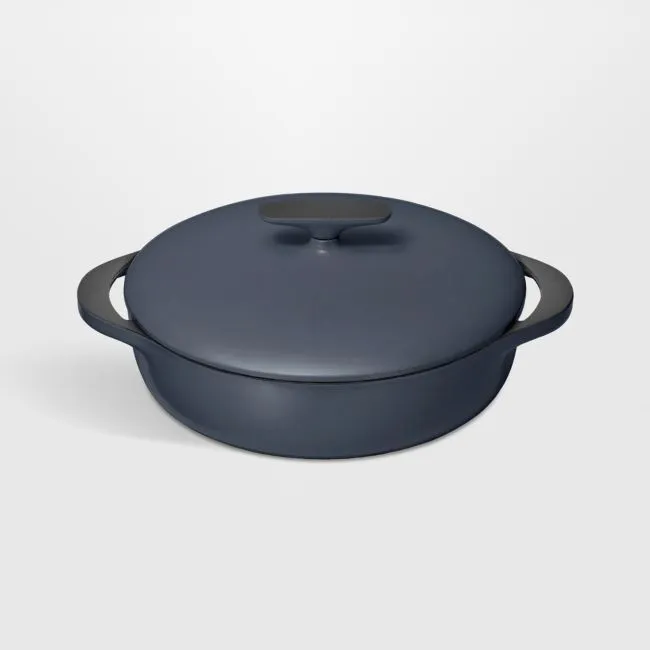 Caraway ® Dark Navy 3.5-Qt. Enameled Cast Iron Braiser with Domed Lid