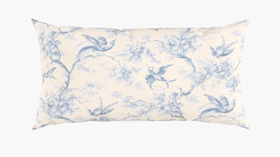 Outdoor 14" x 30" Lumbar Pillow, Blue Swallows, 14" x 30"