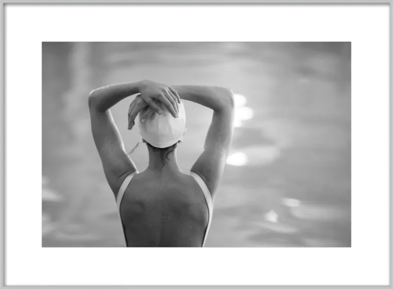 Woman Swimmer in a White Cap by Lucy Snowe for Artfully Walls