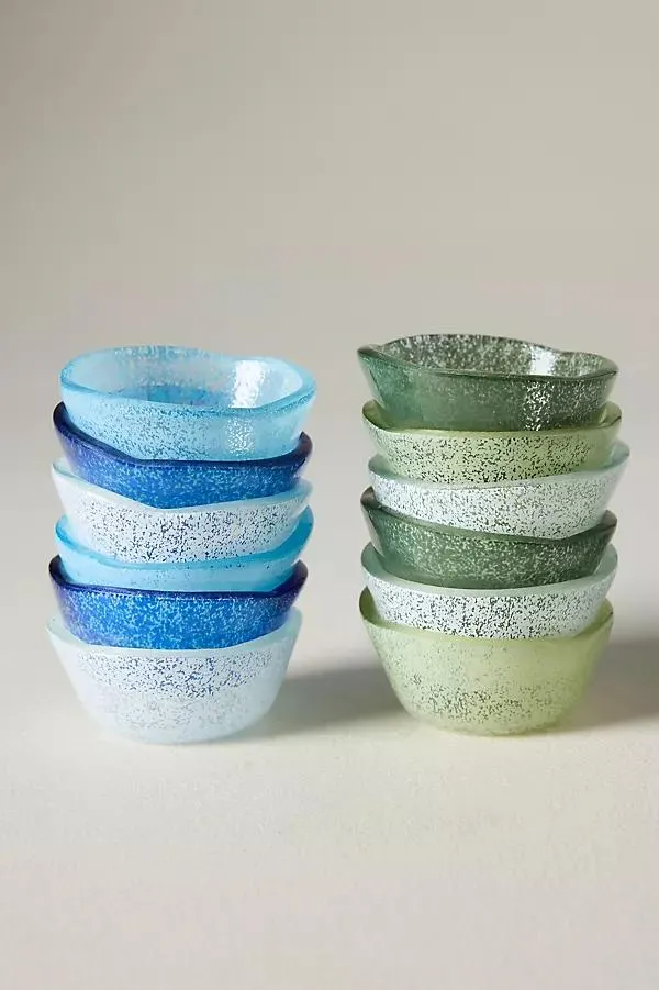 Glass Pinch Pots, Set of 6