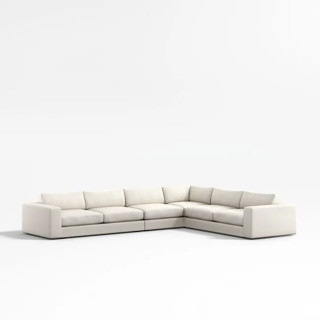 Oceanside Deep Low 4-Piece L-Shaped Sectional Sofa