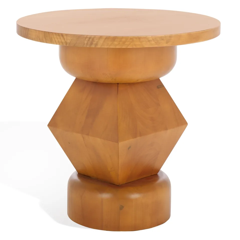 Jaymee Round Wood Accent Table - Natural