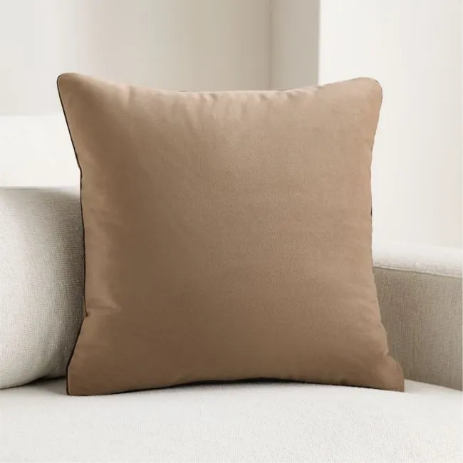 Rally Italian Velvet 20"x20" Taupe Throw Pillow with Feather Insert by Venus Williams
