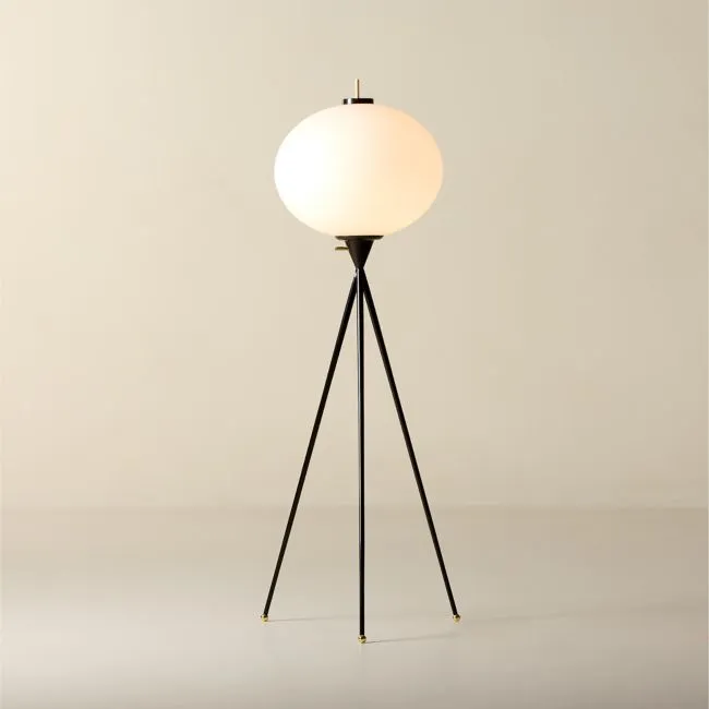 Montaigne Black Tripod Floor Lamp by goop