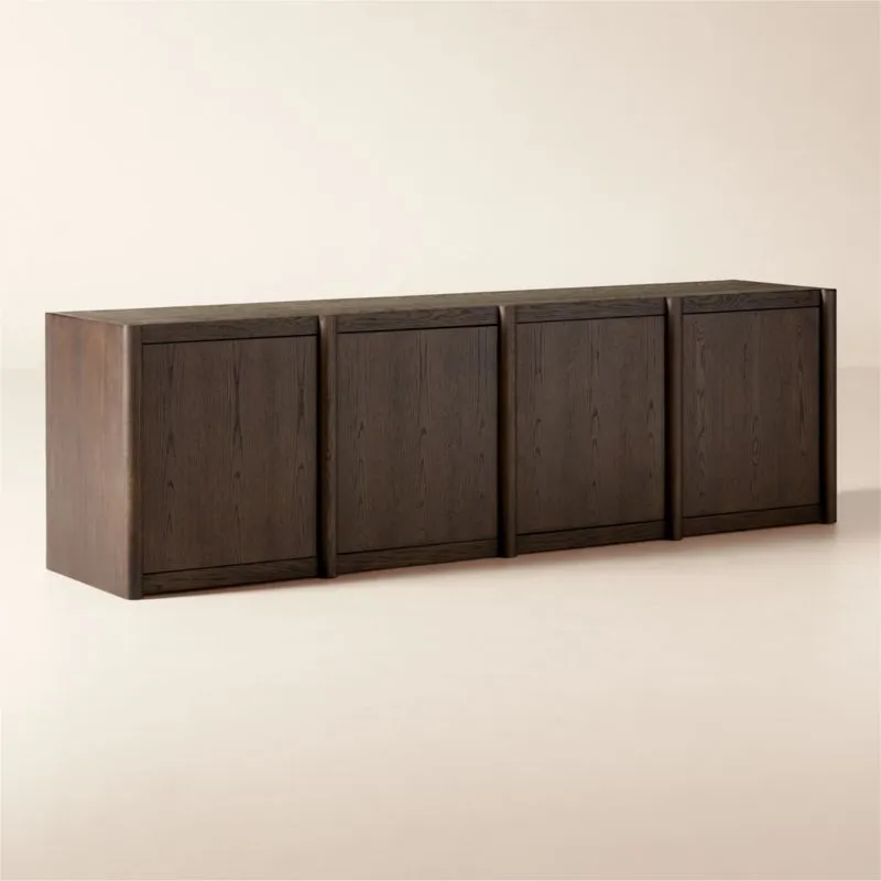 Macron 90" Dark Brown Oak Media Console
